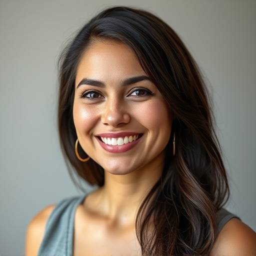 Portrait of Elena Ramirez, Founder of Aetheria Arts Collective, smiling confidently.